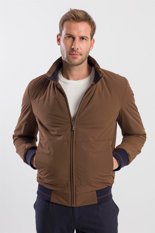 Camel Comfort Fit With A Straight Collar