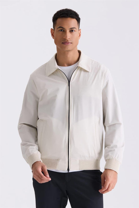 Stone Comfort Fit Shirt Collar And Seasonal Jacket
