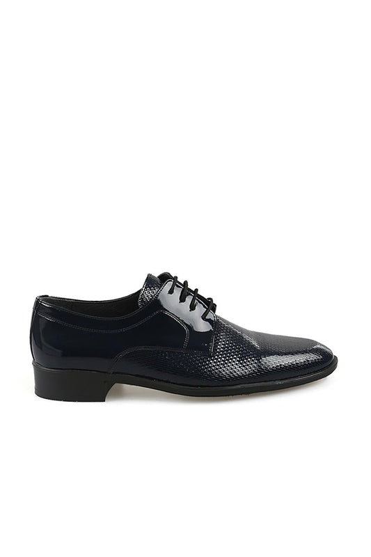 Navy  100% Leather Patterned Oxford Classic Smokin Wedding Shoes
