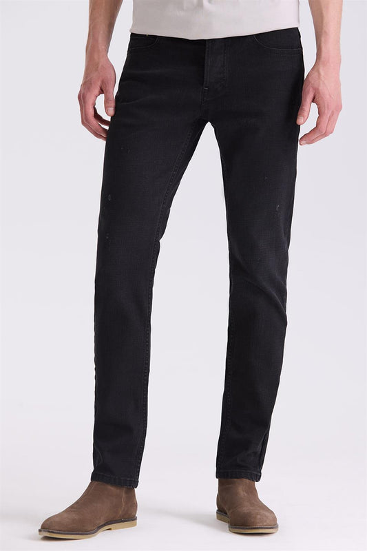 Black Slim Fit Cotton Used Jeans Coat Trousers