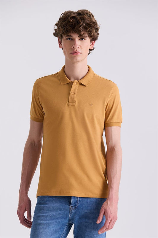 Mustard Slim Fit Polo Collar T Shirt