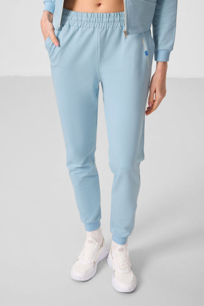 Light Blue Hooded Zippered Oversize Women's Tracksuit Set - 95328