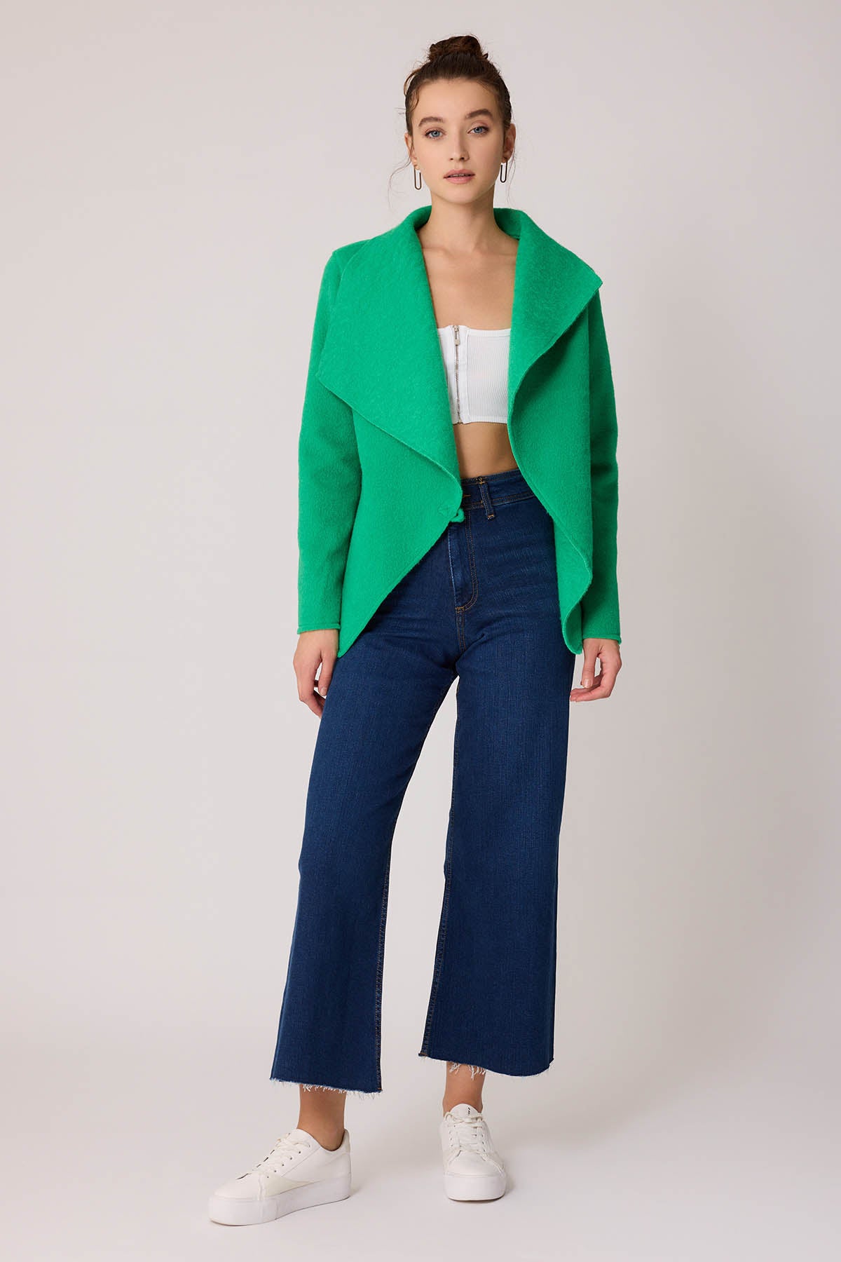 ASYMMETRIC JACKET WITH BUCKLE BINDING