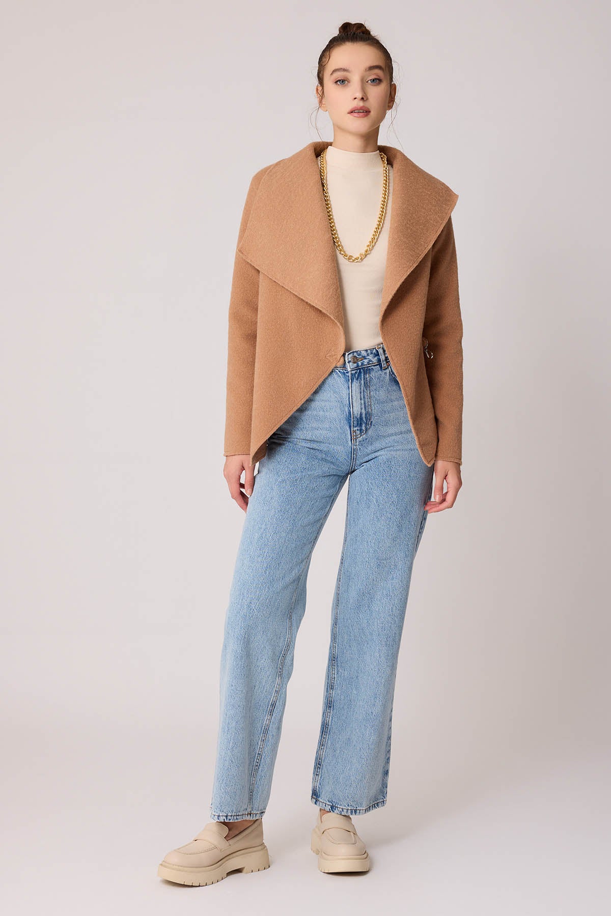 ASYMMETRIC JACKET WITH BUCKLE BINDING