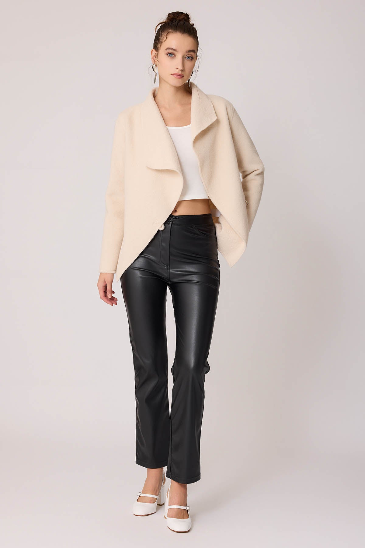 ASYMMETRIC JACKET WITH BUCKLE BINDING