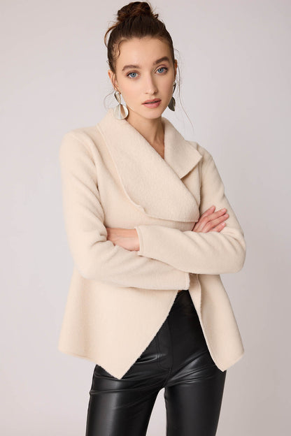 ASYMMETRIC JACKET WITH BUCKLE BINDING