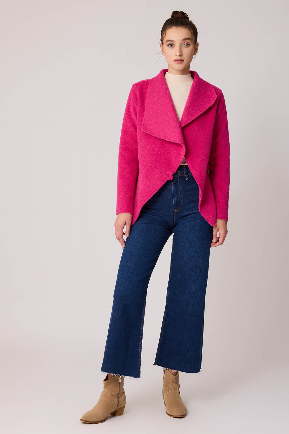 ASYMMETRIC JACKET WITH BUCKLE BINDING