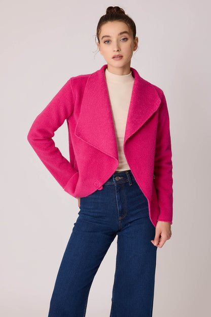 ASYMMETRIC JACKET WITH BUCKLE BINDING