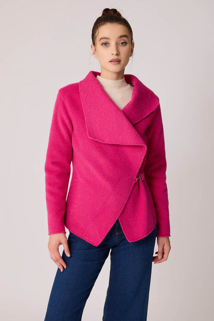 ASYMMETRIC JACKET WITH BUCKLE BINDING