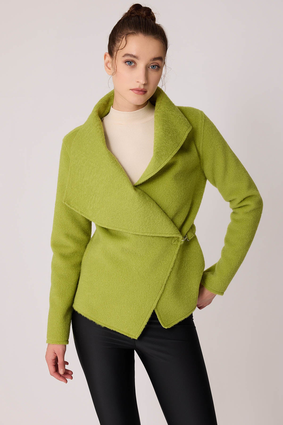 ASYMMETRIC JACKET WITH BUCKLE BINDING