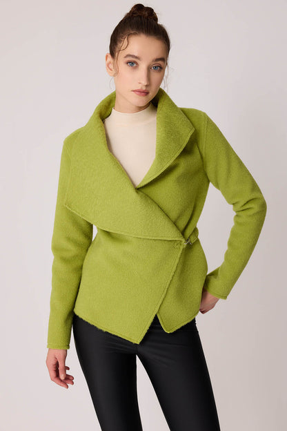 ASYMMETRIC JACKET WITH BUCKLE BINDING