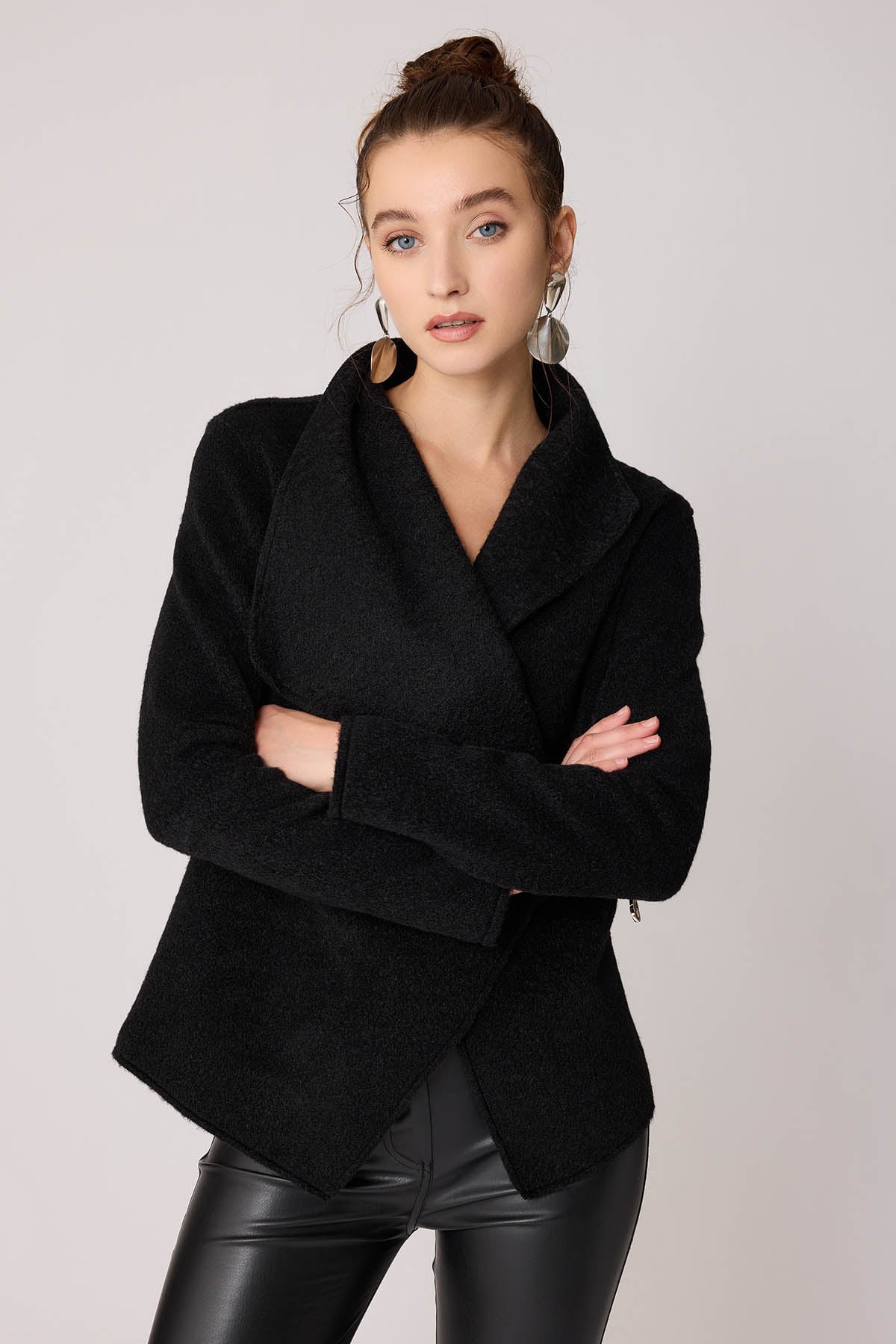 ASYMMETRIC JACKET WITH BUCKLE BINDING