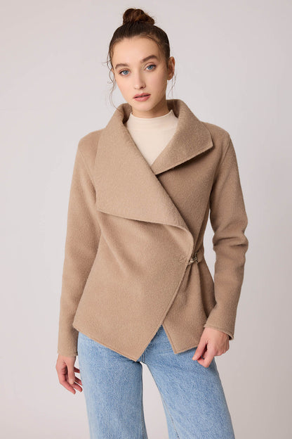 ASYMMETRIC JACKET WITH BUCKLE BINDING
