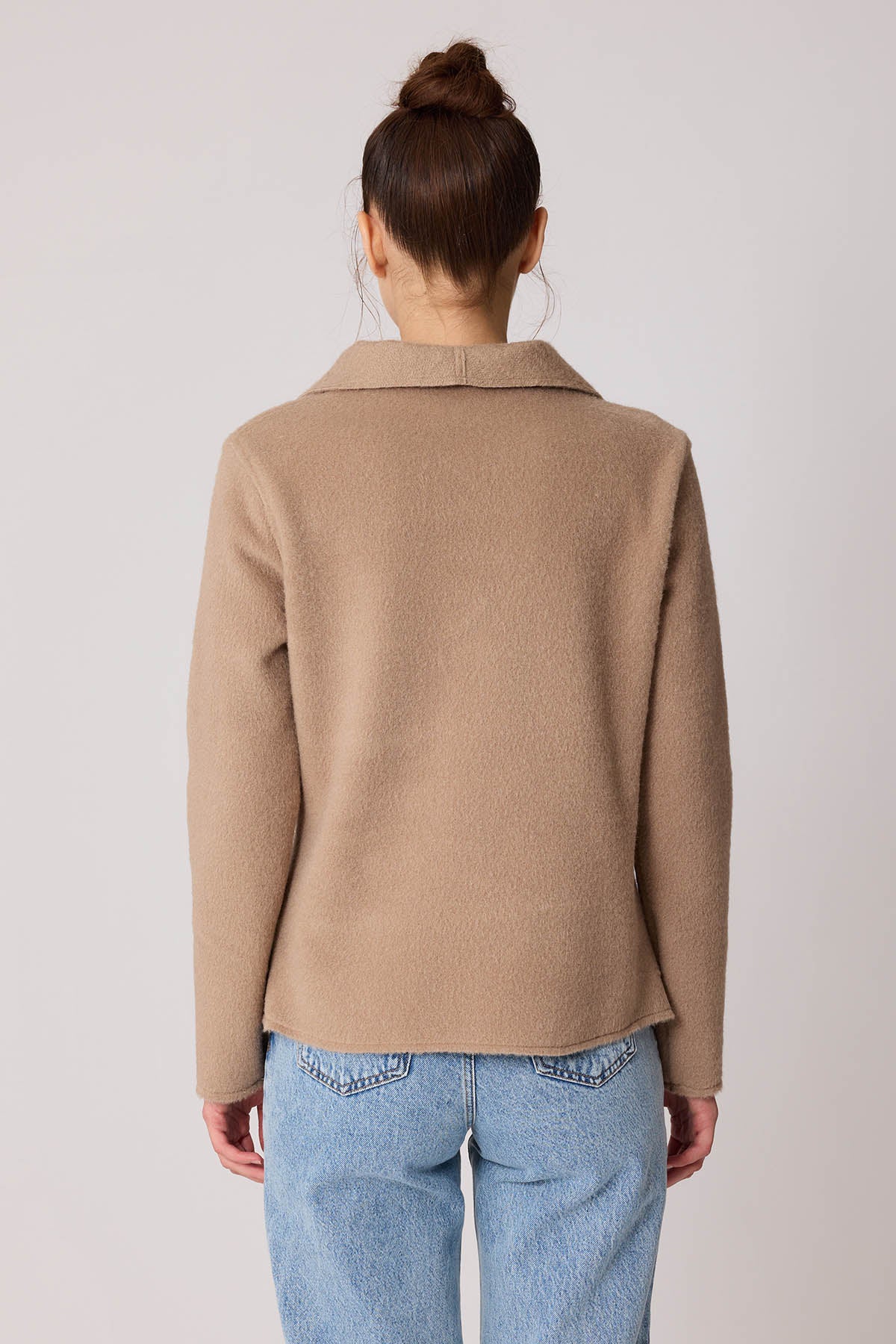 ASYMMETRIC JACKET WITH BUCKLE BINDING