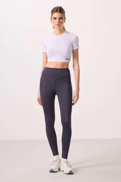 Anthracite Polyester Standard Fit Flexible Performance Women's Tights - 94666