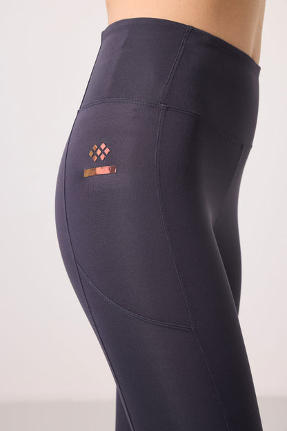 Anthracite Polyester Flexible Standard Fit Performance Women's Tights - 94667