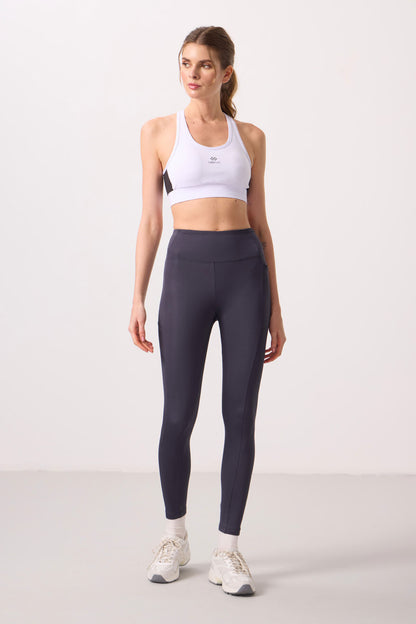 Anthracite Polyester Flexible Standard Fit Performance Women's Tights - 94667
