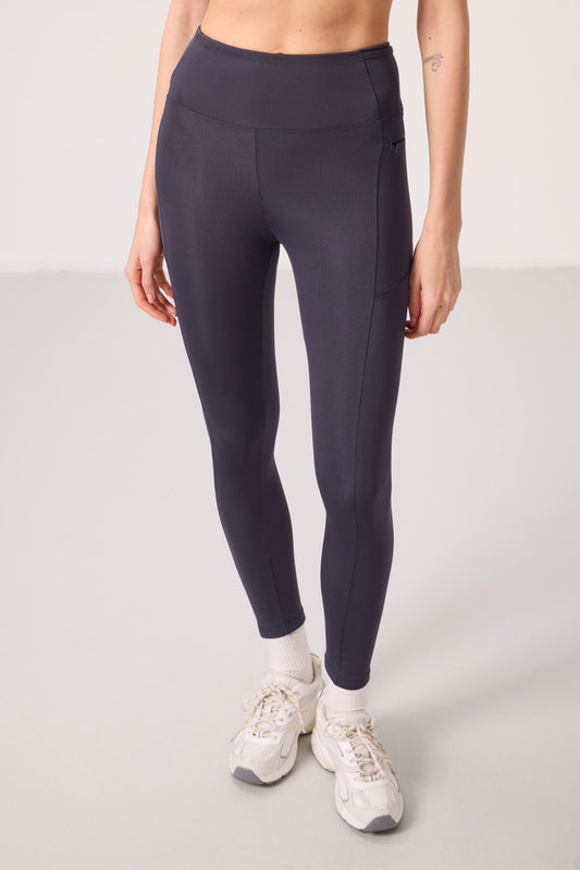 Anthracite Polyester Flexible Standard Fit Performance Women's Tights - 94667