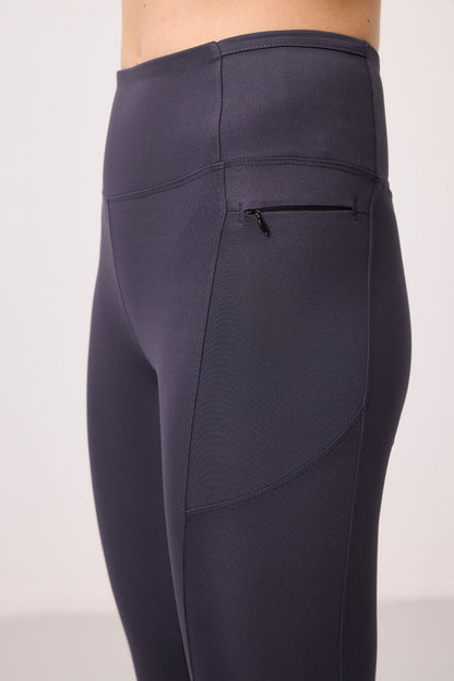 Anthracite Polyester Flexible Standard Fit Performance Women's Tights - 94667