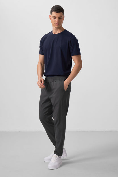 Anthracite Standard Fit Woven Lightly Stretchable Chino Men's Trousers - 82175