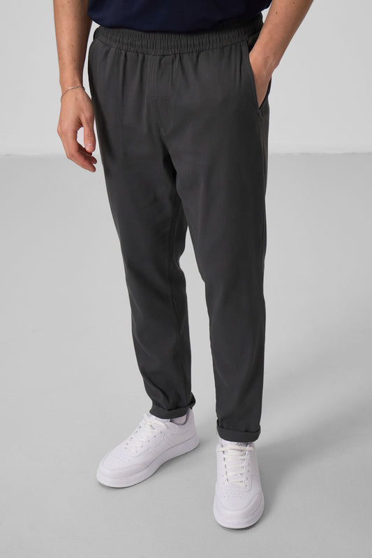 Anthracite Standard Fit Woven Lightly Stretchable Chino Men's Trousers - 82175