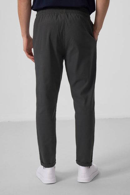 Anthracite Standard Fit Woven Lightly Stretchable Chino Men's Trousers - 82175