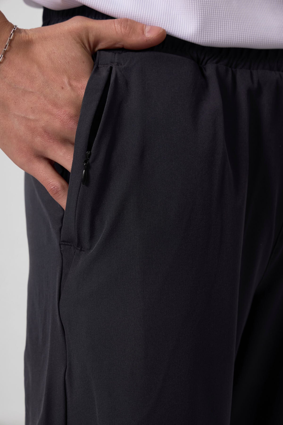 Anthracite Polyester Thin Soft Standard Fit Men's Padded Shorts - 81287