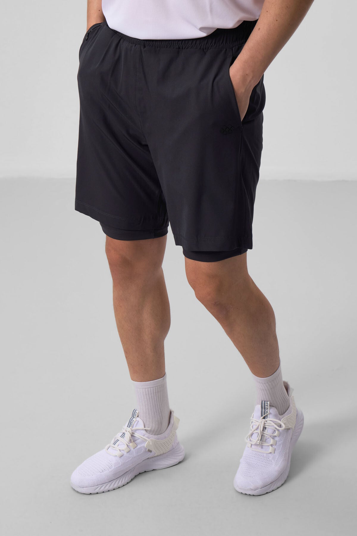 Anthracite Polyester Thin Soft Standard Fit Men's Padded Shorts - 81287