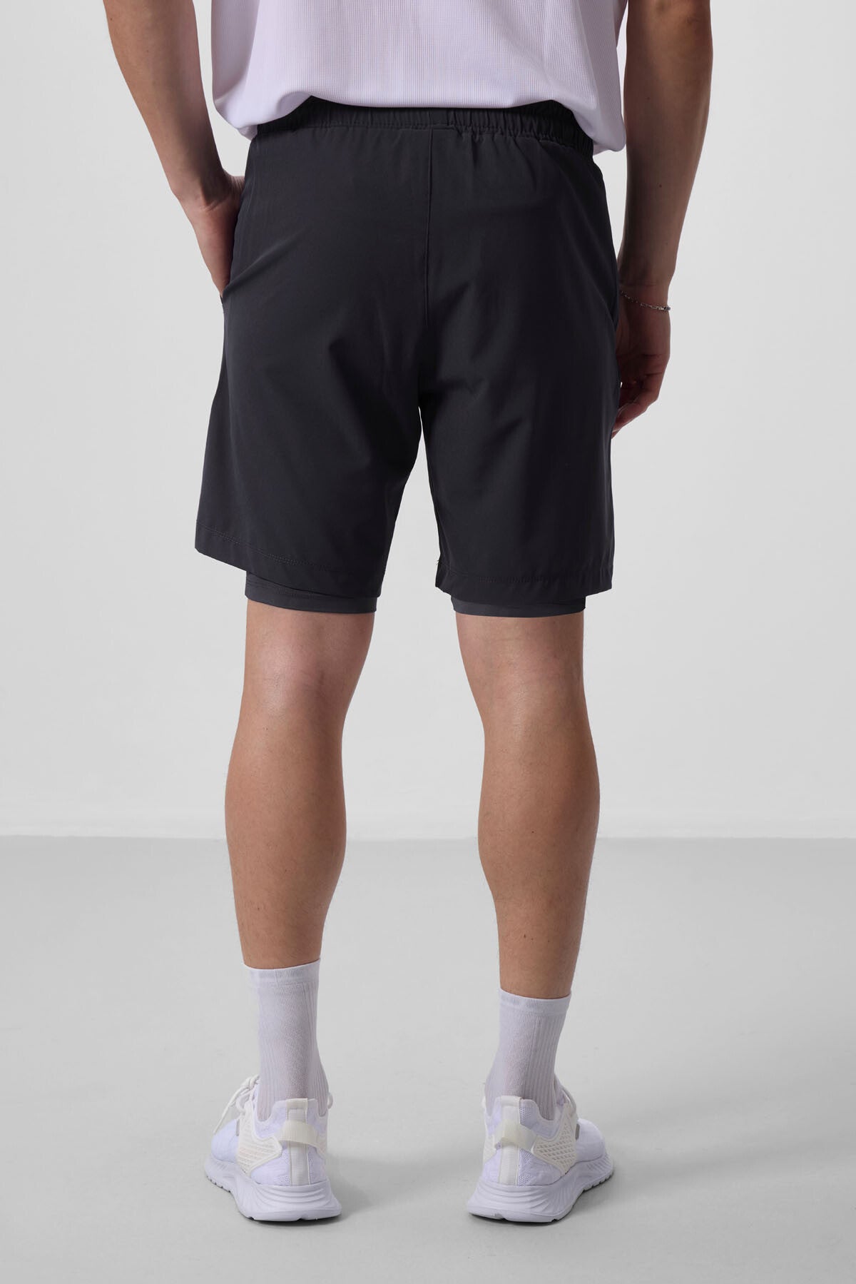Anthracite Polyester Thin Soft Standard Fit Men's Padded Shorts - 81287