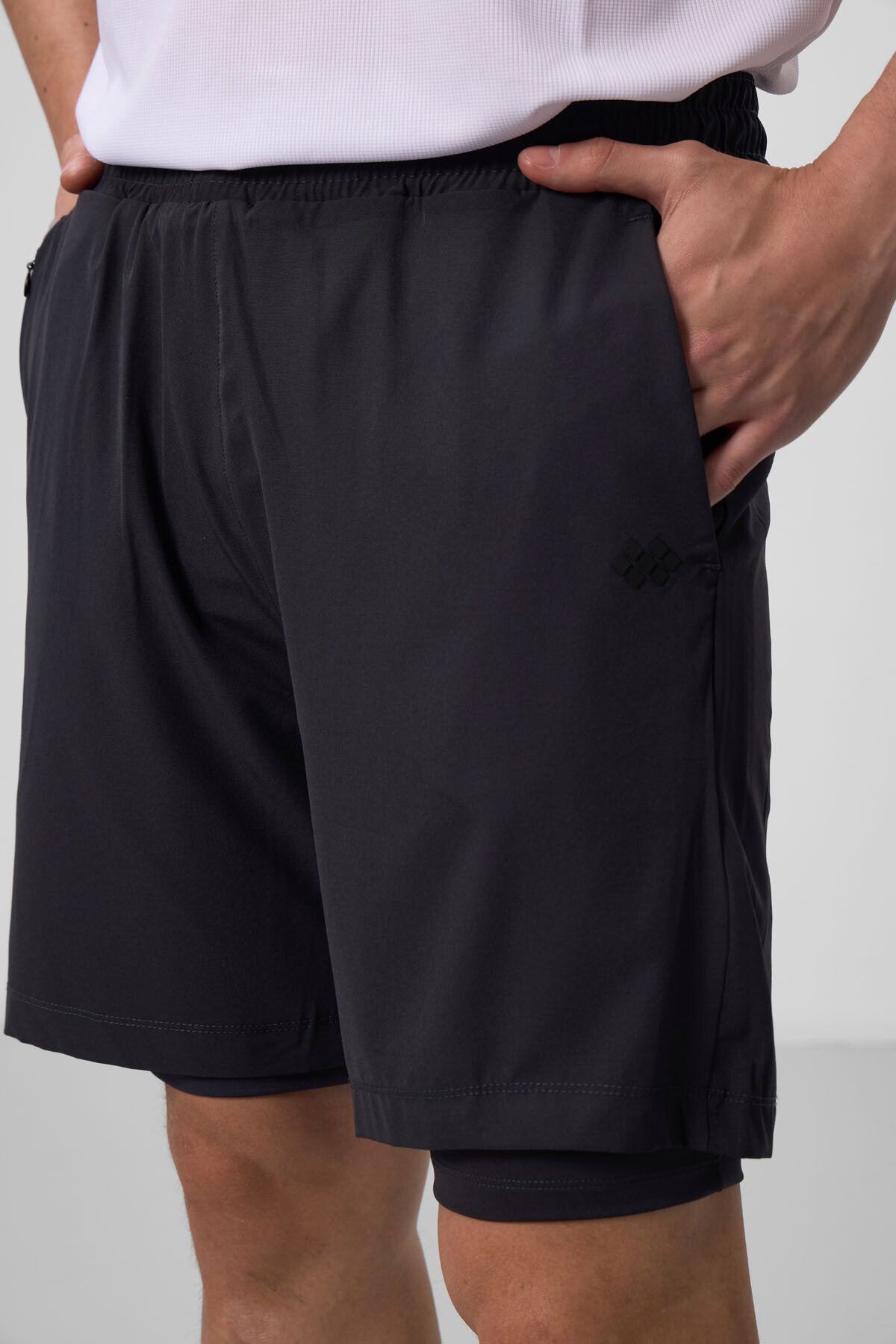 Anthracite Polyester Thin Soft Standard Fit Men's Padded Shorts - 81287