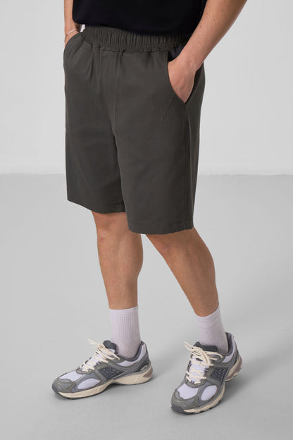Anthracite Standard Fit Woven Lightly Stretch Men's Chino Shorts - 81290