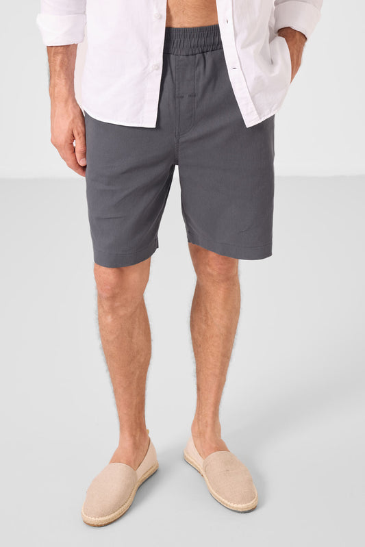Anthracite Standard Fit Weaving Lightweight Flexible Chino Shorts - 81289