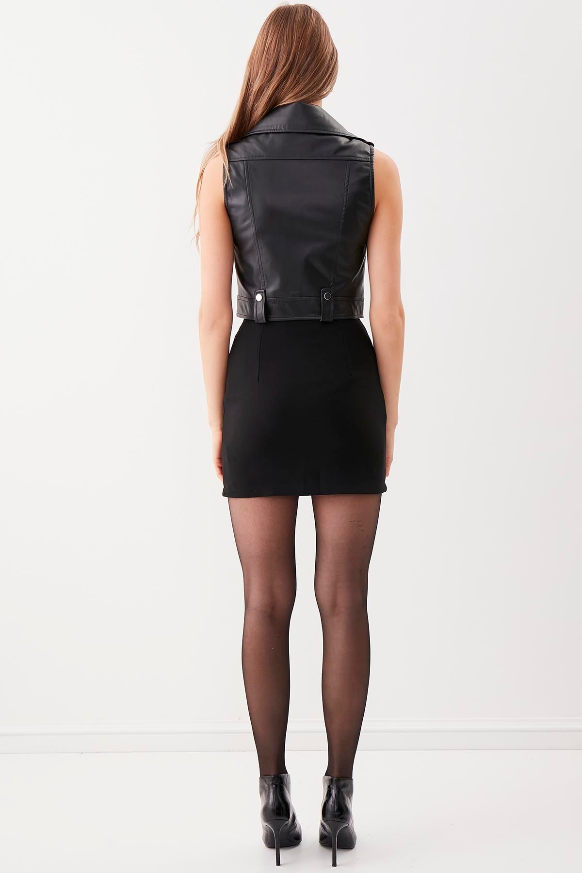 ZIPPERED LEATHER VEST