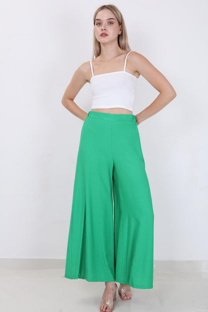 STYLISH WIDE LEG TROUSERS WITH ELASTANE BACK