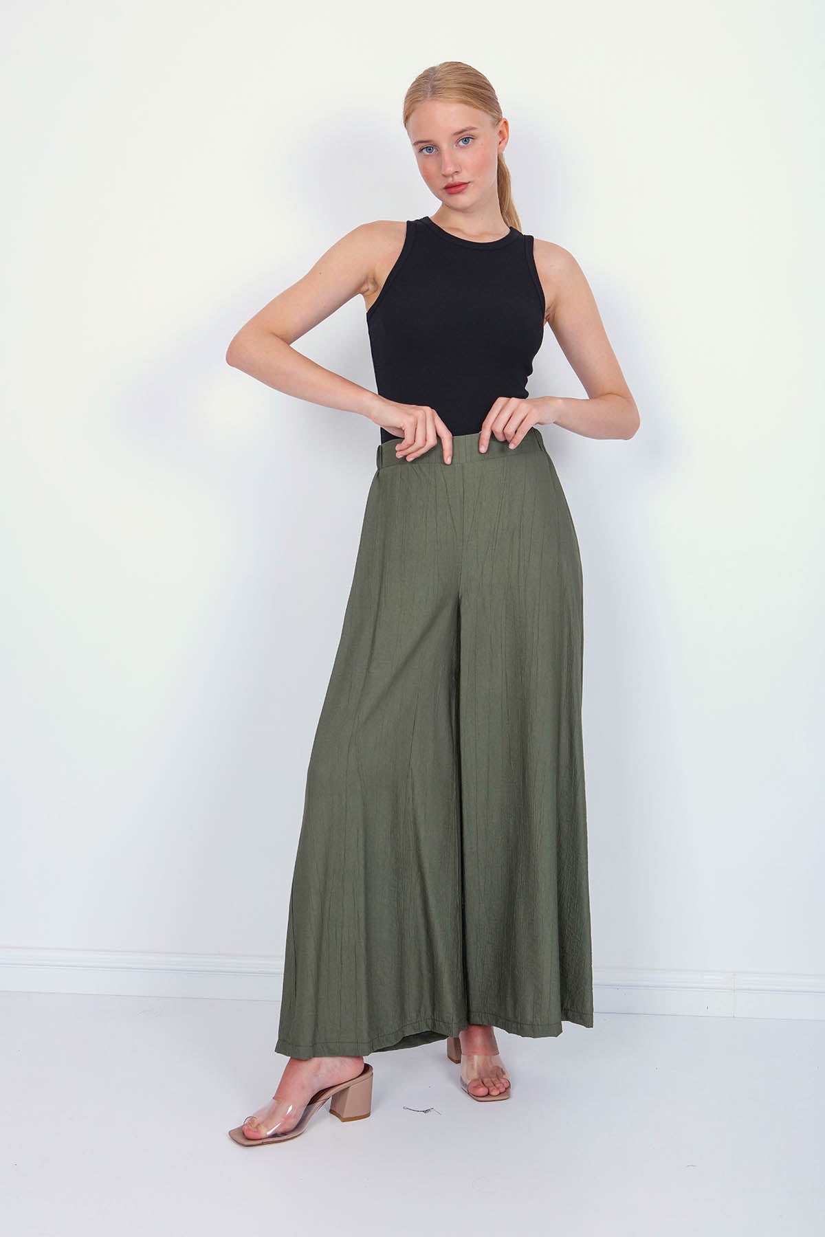 TROUSERS WITH ELASTANE WAIST