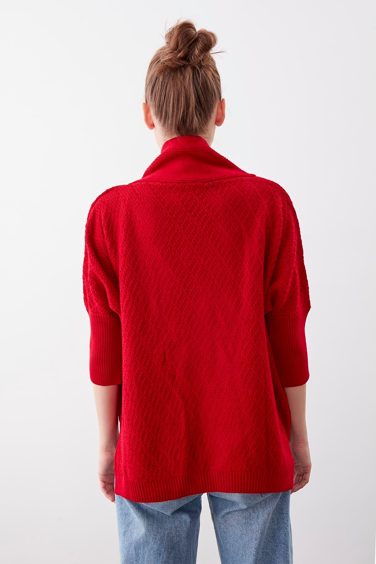 LOOSE KNITTED CARDIGAN WITH ASYMMETRIC ZIPPER