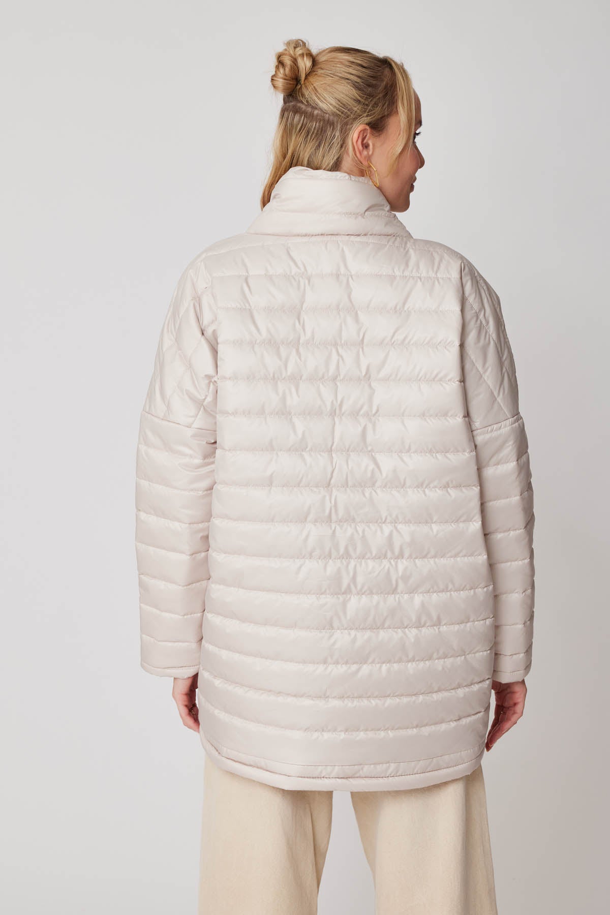 ASYMMETRIC CUT COMFY PUFFER JACKET