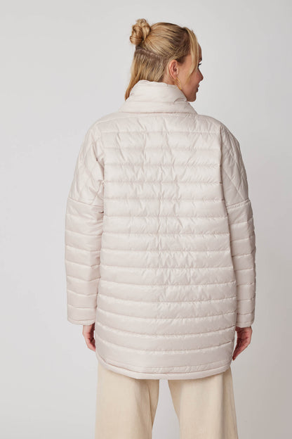 ASYMMETRIC CUT COMFY PUFFER JACKET