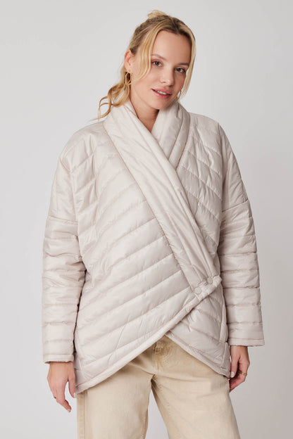 ASYMMETRIC CUT COMFY PUFFER JACKET