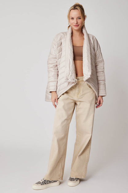 ASYMMETRIC CUT COMFY PUFFER JACKET