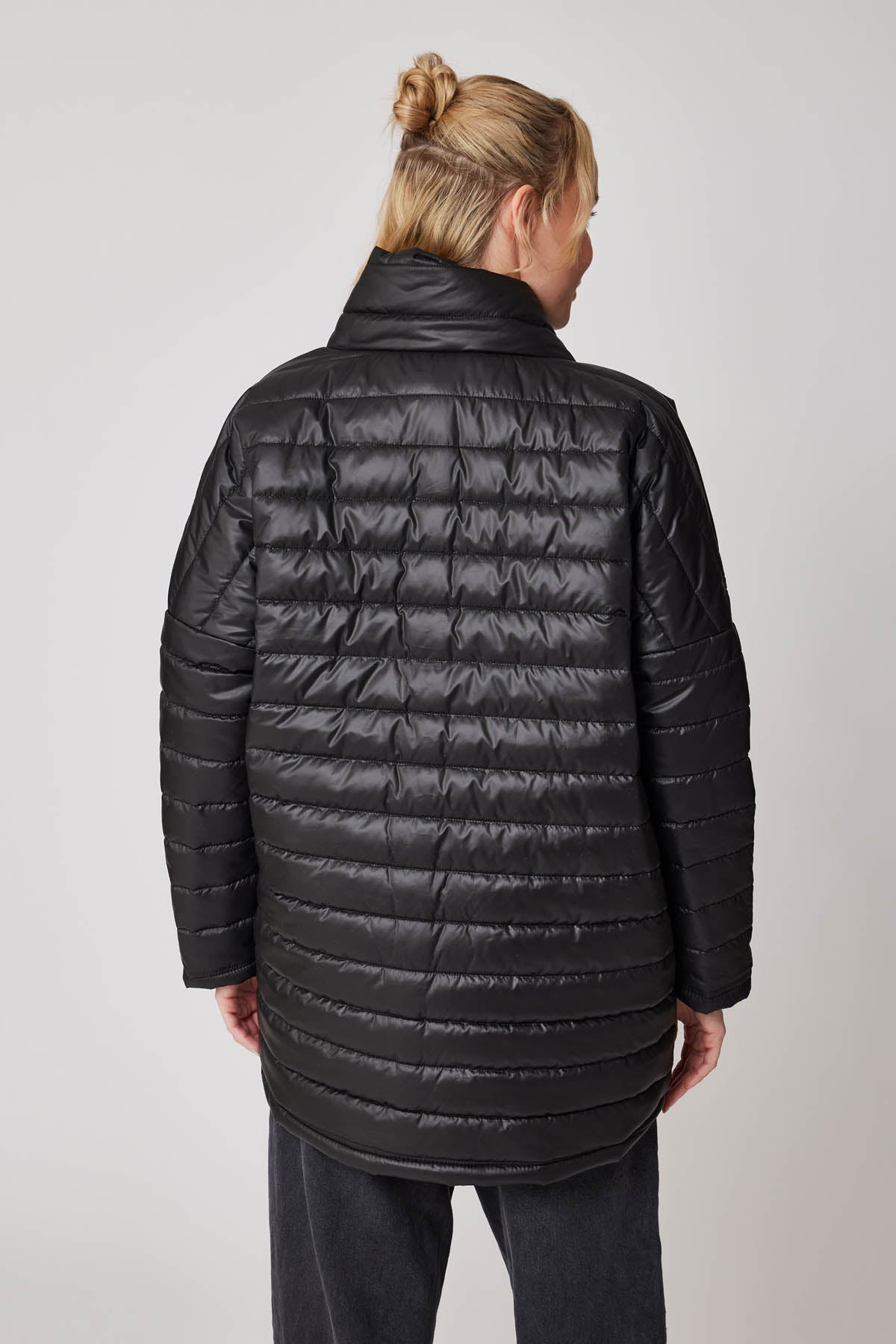 ASYMMETRIC CUT COMFY PUFFER JACKET