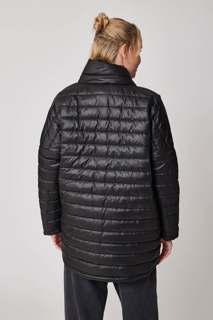 ASYMMETRIC CUT COMFY PUFFER JACKET