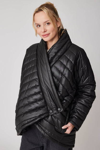 ASYMMETRIC CUT COMFY PUFFER JACKET