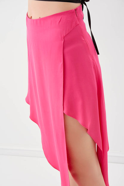 ASYMMETRIC SATIN SKIRT