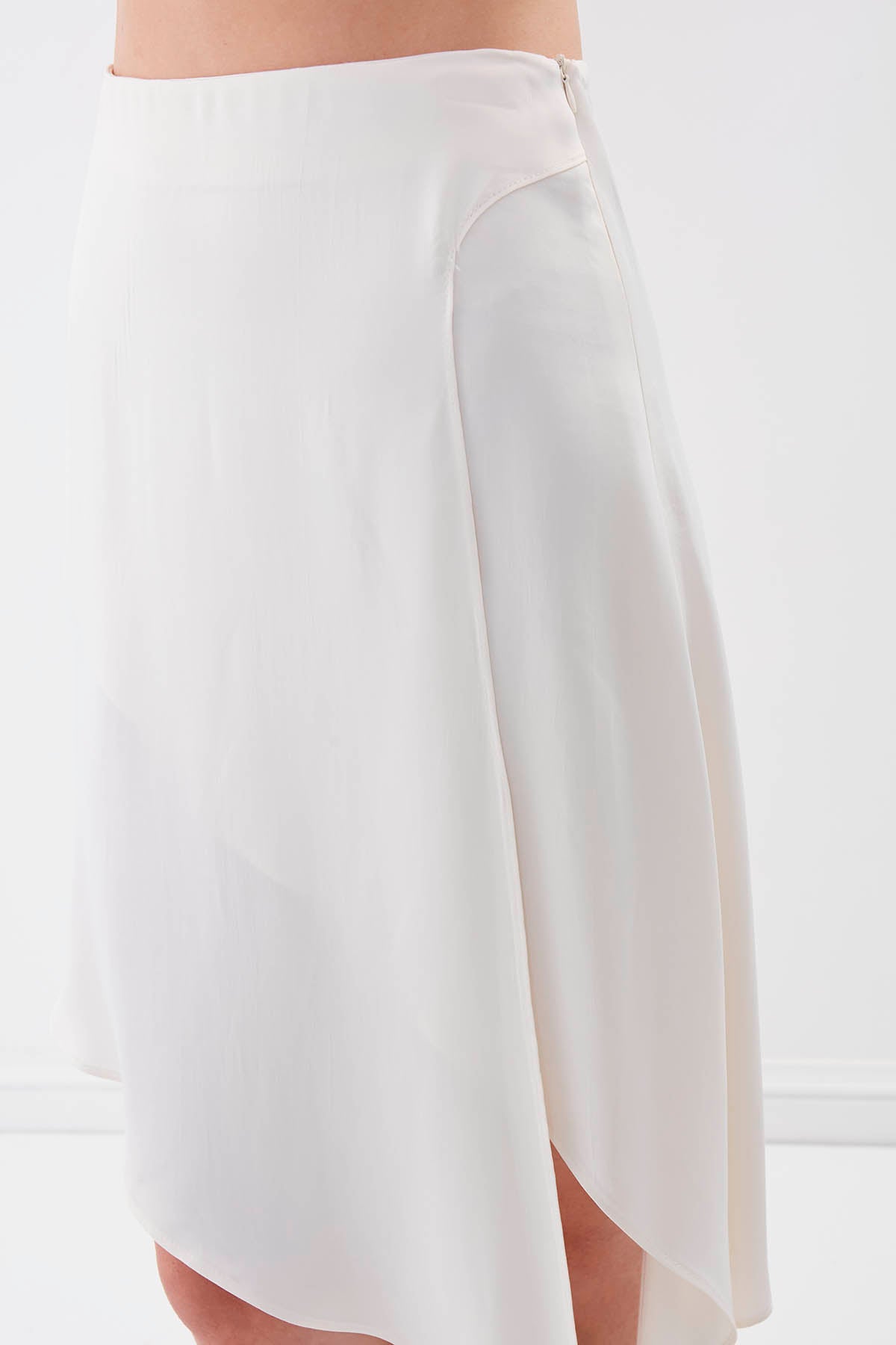 ASYMMETRIC SATIN SKIRT