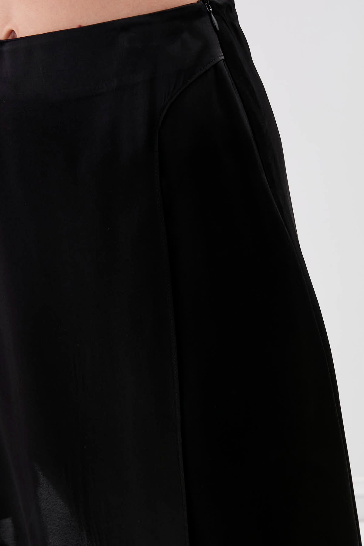 ASYMMETRIC SATIN SKIRT