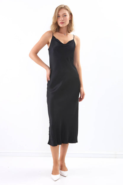 DEGAJE COLLAR LONG ELEGANT DRESS