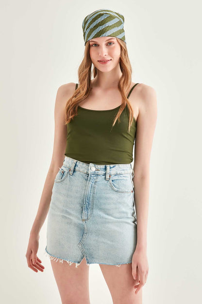 SASHED VISCOSE CROP BLOUSE