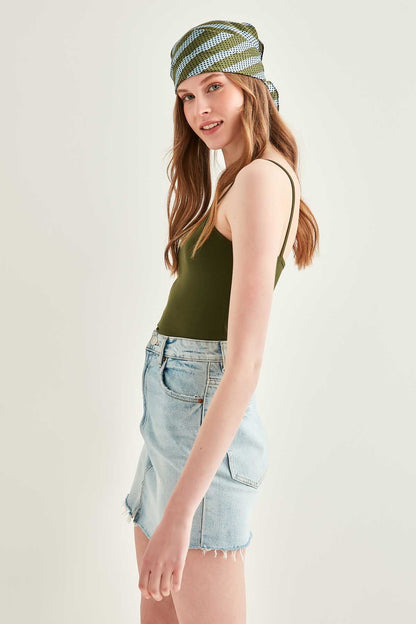 SASHED VISCOSE CROP BLOUSE