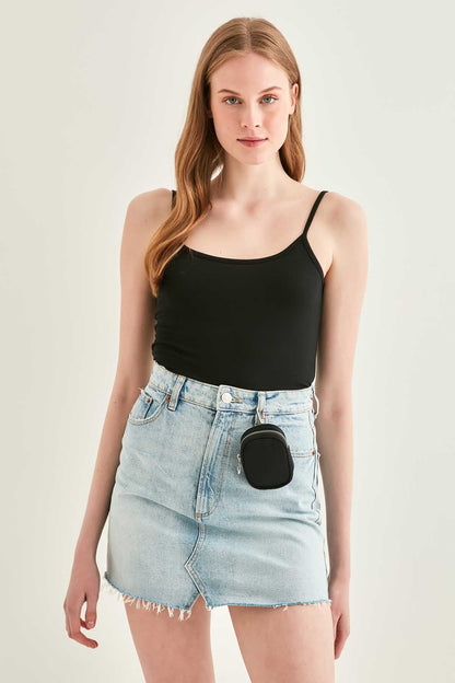 SASHED VISCOSE CROP BLOUSE